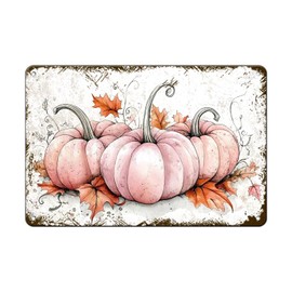 Thanksgiving Day Vintage Metal Tin Signs Funny Watercolor pumpkin Vintage Kitchen Alumnium Signs Farm Decorative Country Iron Painting Decoration for Home Bar Pub Garage Cafe 12 * 8in