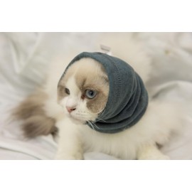 DDFS Cat Ear Cover Ear Wrap Hematoma Compression Keep Calm Comfort Anti Anxiety Relief Snood for Dog Aqua Blue S