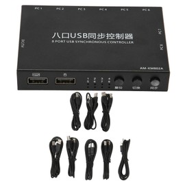 USB KVM Switch 8 Ports USB2.0 Full Speed Plug and Play Metal Case USB Synchronizer for Keyboard Mouse Computer