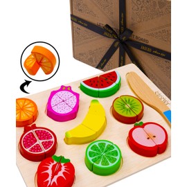 Jaques of London Wooden Play Food | Wooden Cutting Play Food | Vegetable Board | Pretend Play Wooden Food Toys | Since 1795