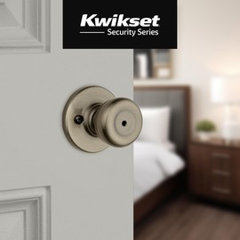 Kwikset 93001-869 Tylo Bed & Bath Knob in Antique Brass, Privacy