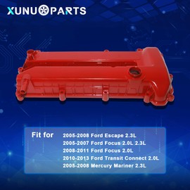 XUNUOPARTS 2.0L Aluminum Valve Cover Compatible with 2005-2008 Escape 2008-2011 Focus Replace# 4S4Z-6582-CA 4S4Z-6582-C 4S4Z-6582-D 1S7Z-6584-BA 4S4Z6582CA 4S4Z6582C