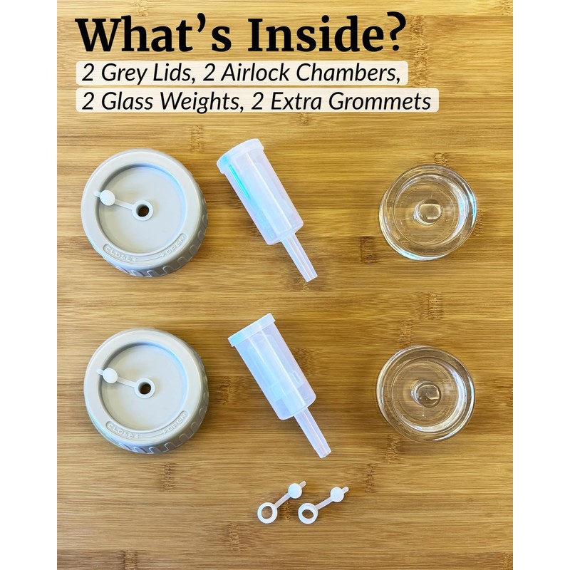 Elementi Fermentation Kit - Set of 2 Glass Easy Grip