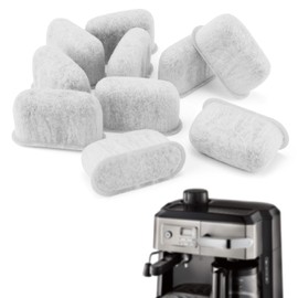 10 Pcs Espresso Machine Filter Replacement for Delonghi, Super Strong Adsorption Activated Charcoal Coffee Water Carbon Filter Accessories Compatible with Delonghi 7313285779 ﻿
