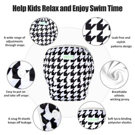 wegreeco Baby & Toddler Snap One Size Adjustable Reusable Baby Swim Diaper (Houndstooth, Large, 3 Pack)