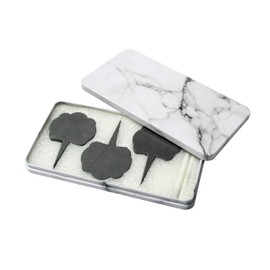 Lonovel Cheese Markers Set,Natural Slate Cheese Labels Slate Tags,6 Cheese Labels 2 Chalk Markers 1 Storage Box Set,Cheese Name Tags Sign Kitchen Cheese Tools for Home or Restaurant Gifts,White Marble