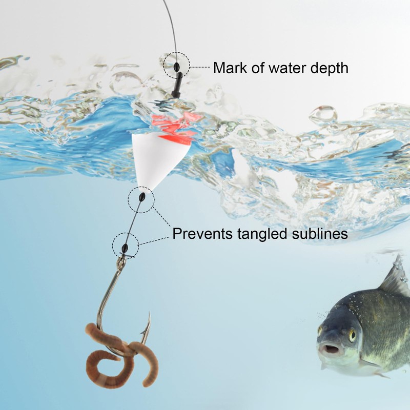 VIPMOON 600 Pieces Fishing Bobber Stopper, Rubber Bobber Stops for