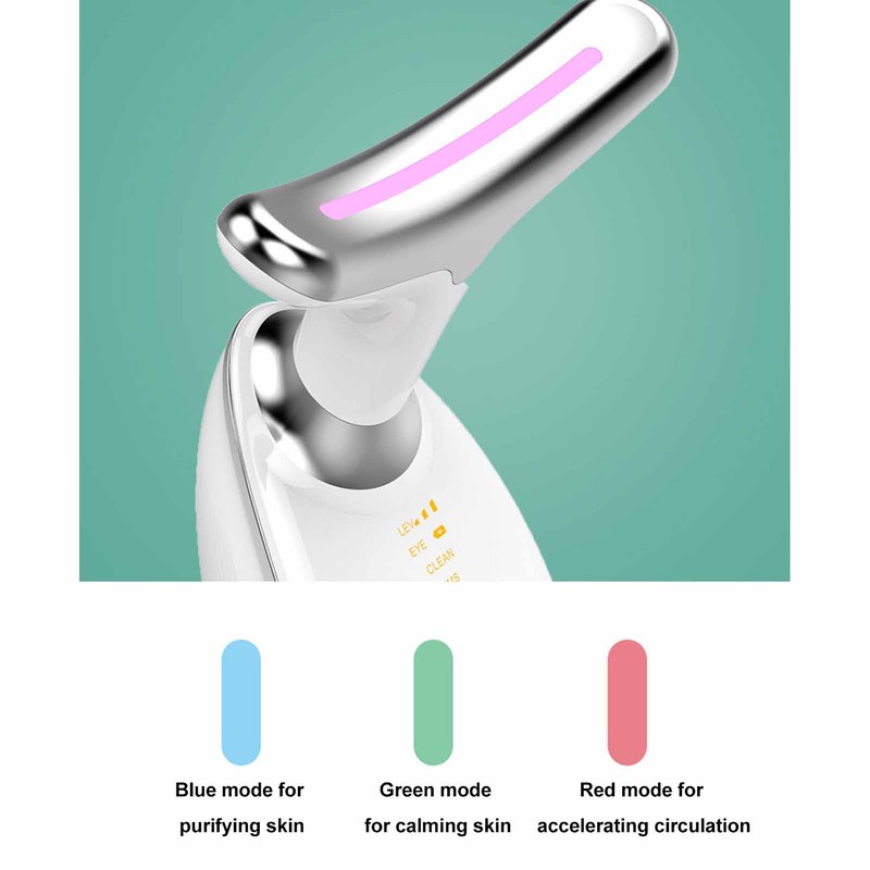 Neck Skin Tightening Lifting Massager Colorful Lights Wrinkle Removal Vibration