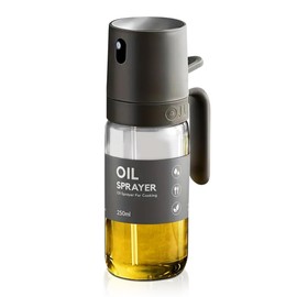 VuseOne Oil Sprayer Kitchen Gadget for Cooking High Borosilicate Glass Oil Sprayer Mister, 250ml Olive Oil Spray Bottle for AirFryer, Salad, BBQ, Kitchen Baking, Roasting, Dark Gray