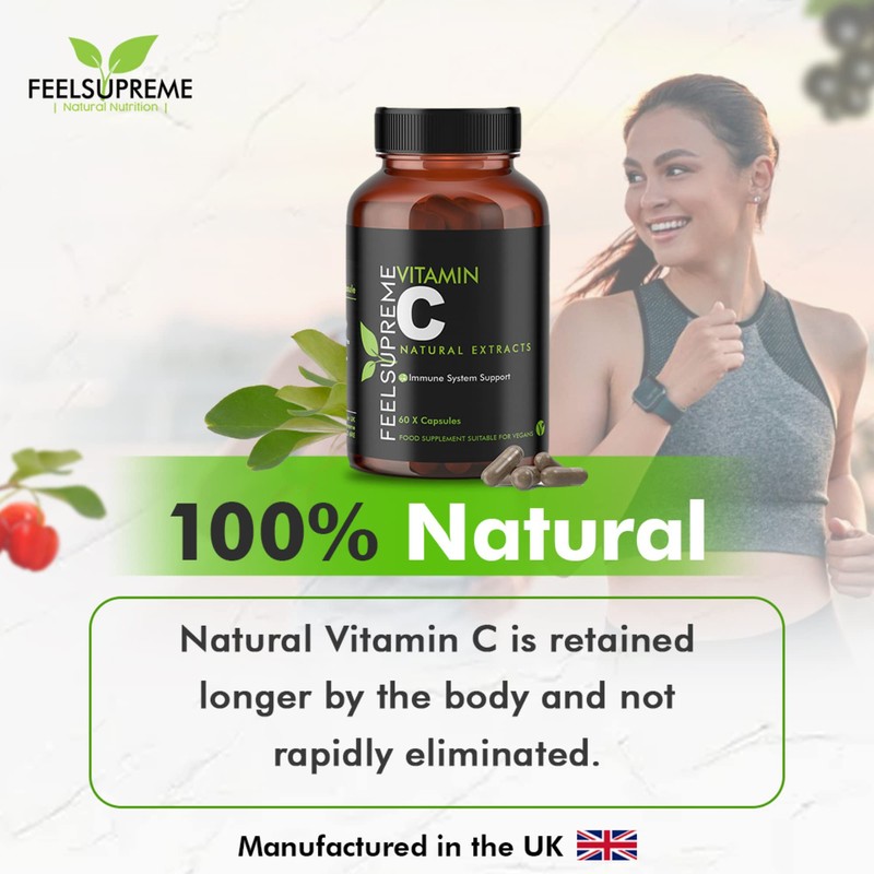 100% Natural Vitamin C 60 High Strength Food State Non-Synthetic