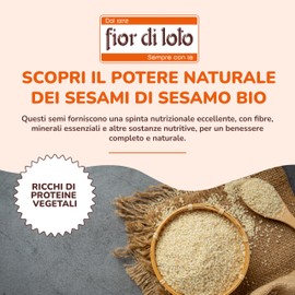 Fior di Loto Semi di Sesamo Bio - Ricco di Proteine ​​e Semi oleosi senza Glutine - 250 g