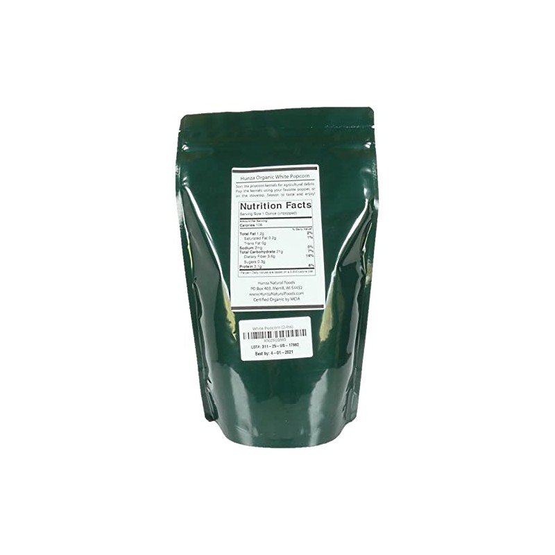 Hunza Organic White Popcorn (2-lbs)