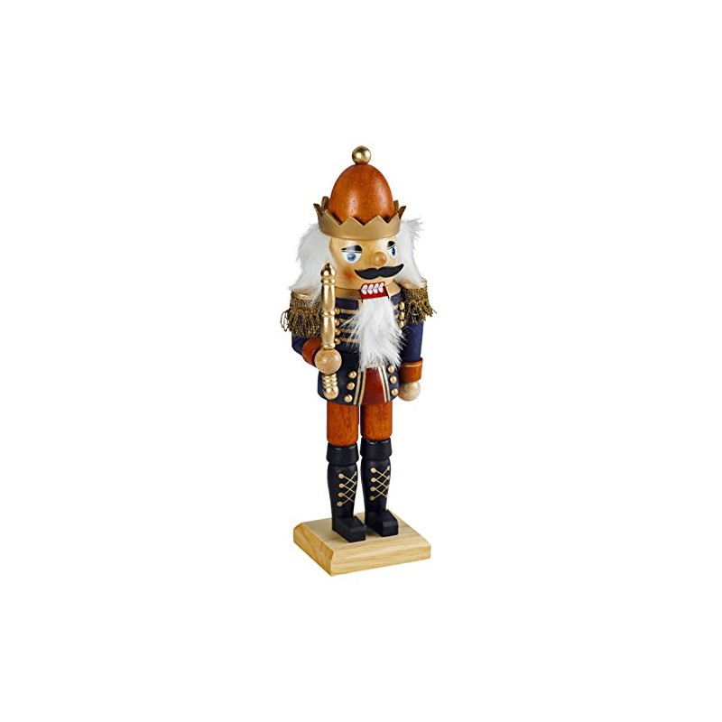 50761-34 King's Nutcracker Approx. 34 cm High Wooden Coloured Christmas