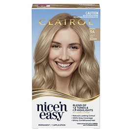 Clairol Nice 'N Easy Permanent Colour 9A Natural Light Ash Blonde, 100% Grey Coverage, Natural Looking Hair Colour