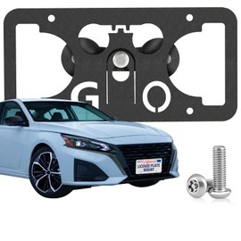 Heavy Duty Front License Plate Frame Compatible with Nissan Altima 6th gen/Maxima 8th gen/Sentra 8th gen/Z RZ34/ Versa 2nd gen, No Drill Grille Mount, Anti-Theft License Plate Holders Bracket
