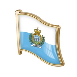 vmcoatdu San Marino Flag Pin Badge International Travel Brooch Metal Alloy Souvenir Pin for Hat Clothes Backpack (San Marino)