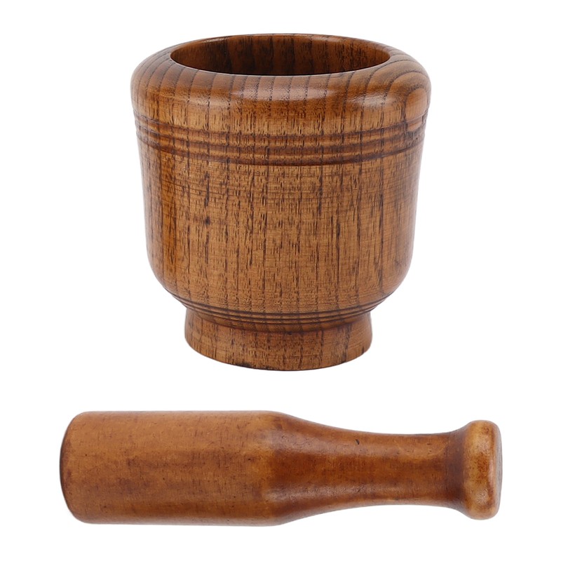 Garlic Grinder Bowl Jujube Wood Herb Crushing Bowl Multipurpose Spice