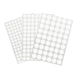 290 Pcs Screw Hole Cover Stickers, 3 Sheets Screw Covers Self-Adhesive Caps, 12mm & 15mm & 21mm Wood Stickers for Furniture Wall Cabinets Wardrobes (White)
