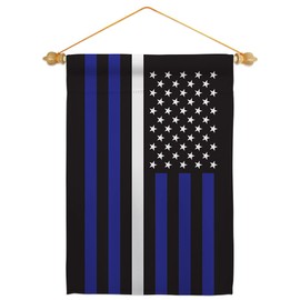 Americana Home & Garden US Thin White Line Garden Flag Set Wood Dowel Armed Forces EMT Paramedic EMS Nurse Emergency Medical Technician Supoort House Banner Small Yard Gift Double-Sided, Made in USA