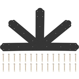 VEVOR Gable Plate, Black Powder-Coated Truss Connector Plates, 12:12 Pitch Gable Bracket, 4 mm / 0.16" Steel Truss Nail Plates, Decorative Gable Plate with Bolts for Wooden Beam Use