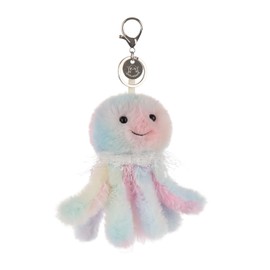 Apricot Lamb Fancy Jellyfish Cute Keychain, Soft Stuffed Plush Keychain Toys for Kids' Backpack, Purse