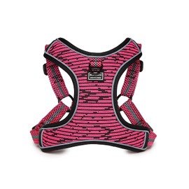 Suredoo No Pull Dog Harness Adjustable Breathable Reflective Lightweight Pet Vest Harness Front Clip Soft Mesh Padded Escape Proof Easy Control for Outdoor Walking Training (L, Pink)
