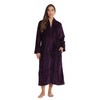 Just Love Textured Plush Zipper Lounger Robe for Women, Wine,