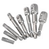 TIMESETL 8pcs Impact Adaptor Set - 1/4" 3/8" 1/2" Hex