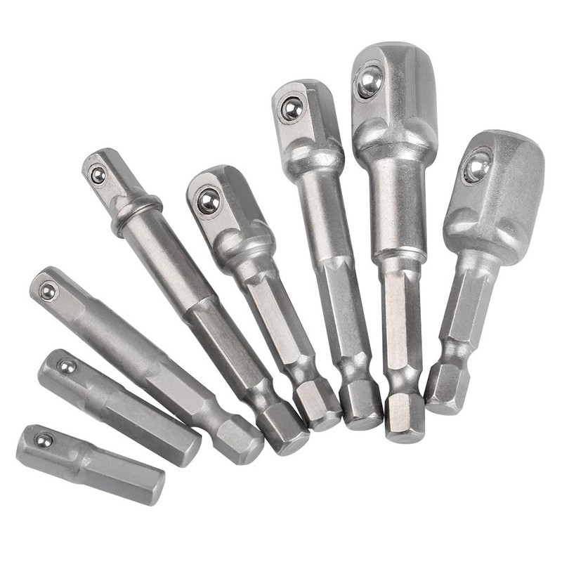 TIMESETL 8pcs Impact Adaptor Set - 1/4" 3/8" 1/2" Hex