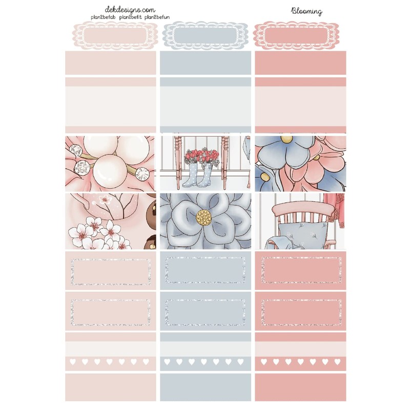 Life Planner Sticker Kit, Blooming, over 150 stickers on premium