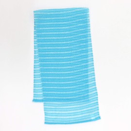Towa Sangyo Body Towel, Sugofoam, 4 Nylon Towels, Long, Firm, Blue, Approx. 11.0 x 43.3 inches (28 x 110 cm)