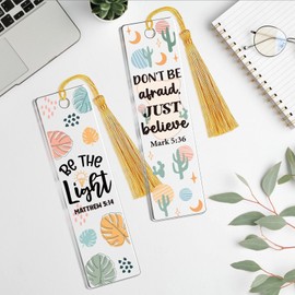 AFRITEE UV DTF Bookmark Wraps - 24 Sheets Bible Verse Acrylic Bookmark Blanks UV DTF Stickers for Book Love, Christian Motivational Quotes Double Sided Uvdtf Decals DIY Bookmark Craft Gift for Girl