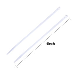 URBEST 100 Pcs Self Locking Wire Cable Zip, Tie Fasten Wrap 4 Inch Nylon Zip Tie (4 INCH, White)
