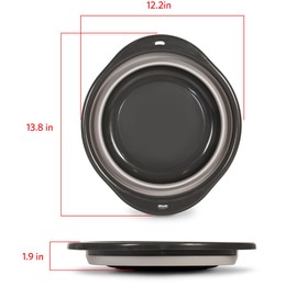 Glad Large Mixing Bowl Collapsible - 5.5L | Foldable Plastic & Rubber Container with Handles for Baking | Dishwasher Safe Kitchen Supplies and RV Essentials Gray