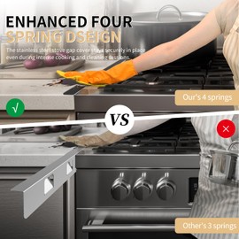 MOFINO Stove Gap Covers 316 Stainless Steel Stove Gap Filler Oven Side Gap Filler Between Stove and Counter Slide In Range Trim Kit for Kitchen 2 Pack(23.2” Matte Black)