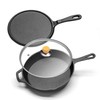 LOCEHNGY Cast Iron Skillet (10-Inch) W/Tempered Glass Lid and 9.5inch