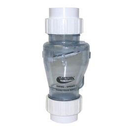 Valterra 200-CU20 PVC Swing/Spring Combination Check Valve, Clear, 2" Union