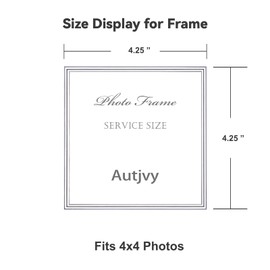 Autjvy 4x4 Picture Frame Silver Brushed Modern Simple Thin Aluminum Metal Photo Frame with HD Real Glass, Display for Tabletop and Wall Collage. (2 Pack)