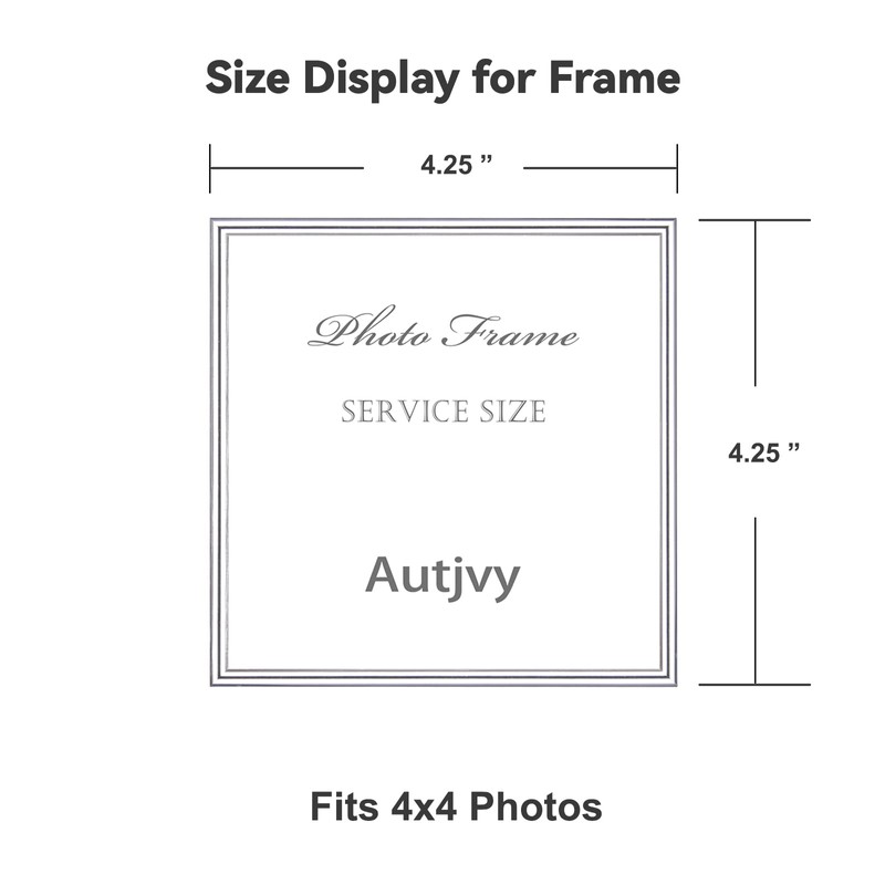 Autjvy 4x4 Picture Frame Silver Brushed Modern Simple Thin Aluminum