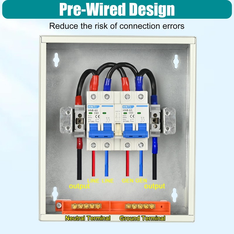 Transfer Switch for Home Generator, Upgraded 63 Amp Generator Transfer
