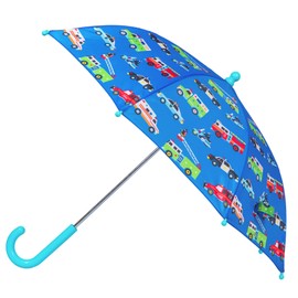 Wildkin Kids Umbrella for Boys & Girls, Features Rainproof Canopy and Curved Handle for Easy Hanging, Wrap Around Hook and Loop Closure Umbrella for Kids (Heroes)