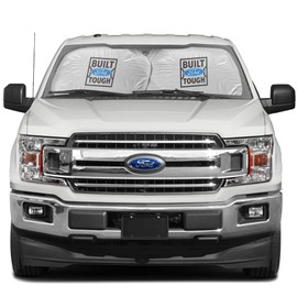 iPick Image for - Ford Built-Ford-Tough Universal Fit 34" W x 30" L Dual Panels Easy Folding Windshield Sun Shade