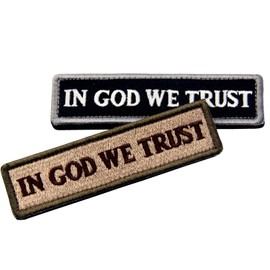 Bundle 2 Pieces - EmbTao in GOD We Trust Embroidered Tactical Morale Fastener Hook&Loop Patch