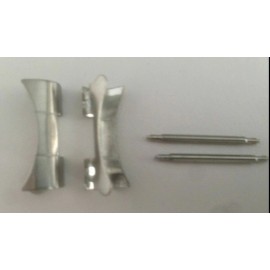 Unbranded 2 x 21mm hollow generic curved end links, 9mm center fits most watch +Springbars