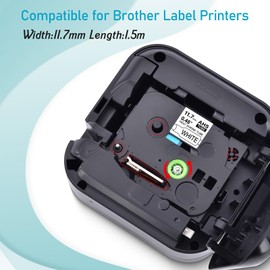 10 Pack Compatible for Brother Heat Shrink Label Tape Hse-231 11.7mm 0.46Inch x 4.92ft,Black Text on White Printable Heat Shrink Tubing Tube for Brother PTE550 PTP750 PTD210 PTH110 Printer Maker