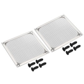 PATIKIL 120mm Fan Filter Grills with Screws, 2 Pack Aluminum Frame Stainless Steel Mesh Dustproof Cover for Computer Case, Silver