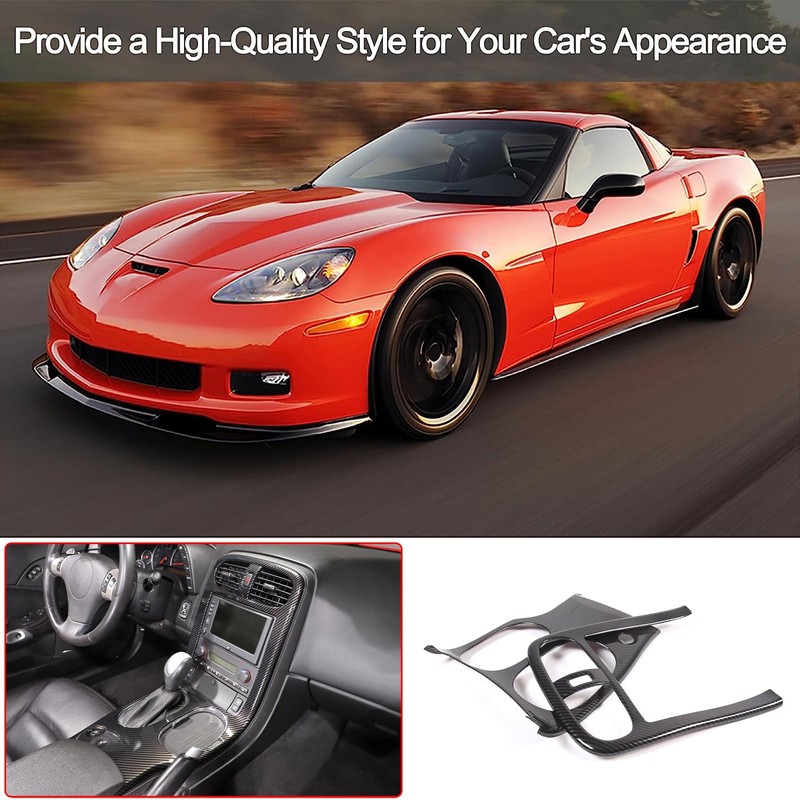 PIUGILH Car Console Gear Shift Panel Trim Cover for Corvette