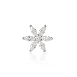 Thomas Sabo Single Stud Earrings Flower 925 Sterling Silver H2196, Sterling Silver, Cubic Zirconia