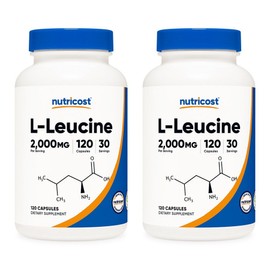 Nutricost L Leucine 2000mg Capsules 120 Tablets 2x / 뉴트리코스트 L 류신 2000mg 캡슐 120정 2개
