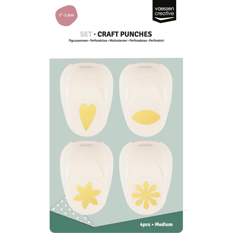 Vaessen Creative Craft Paper Punch - Flowers - 4 Pcs